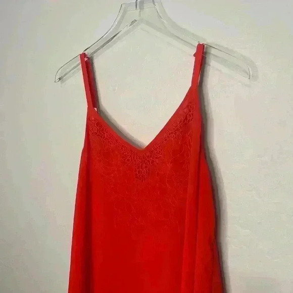 Torrid Orange Embroidered Chiffon Layered Cami Tank 00 Large 12/14 - Picture 4 of 7